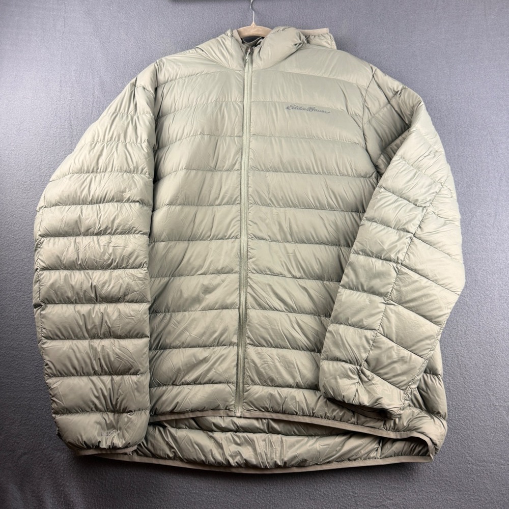 Eddie Bauer Cirruslite Jacket Men's 2XL Sage 650 Down Hooded Puffer StormRepel